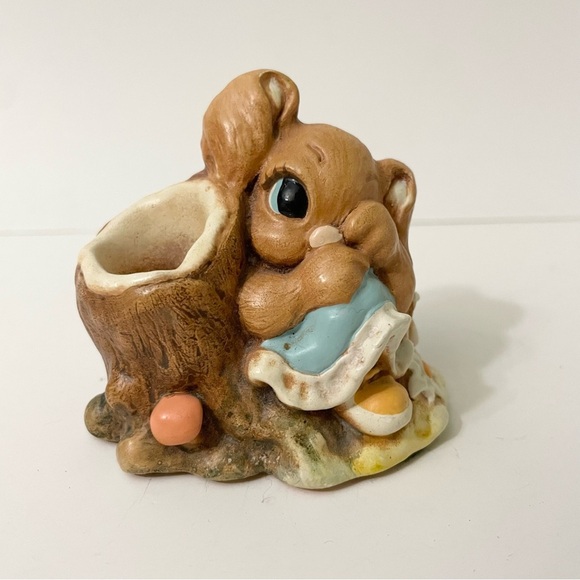 Vintage Woodlander Tinker Ware Stoneware Sally Bunny Rabbit Figurine - Picture 1 of 11